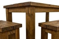 Tortuga Rustic 6x3 wooden farmhouse dining table with 2 benches